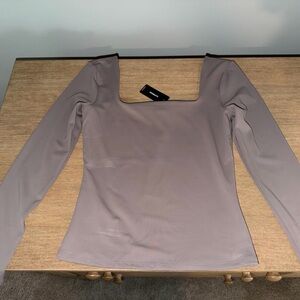 Women's Purple-Gray Long Sleeve Top